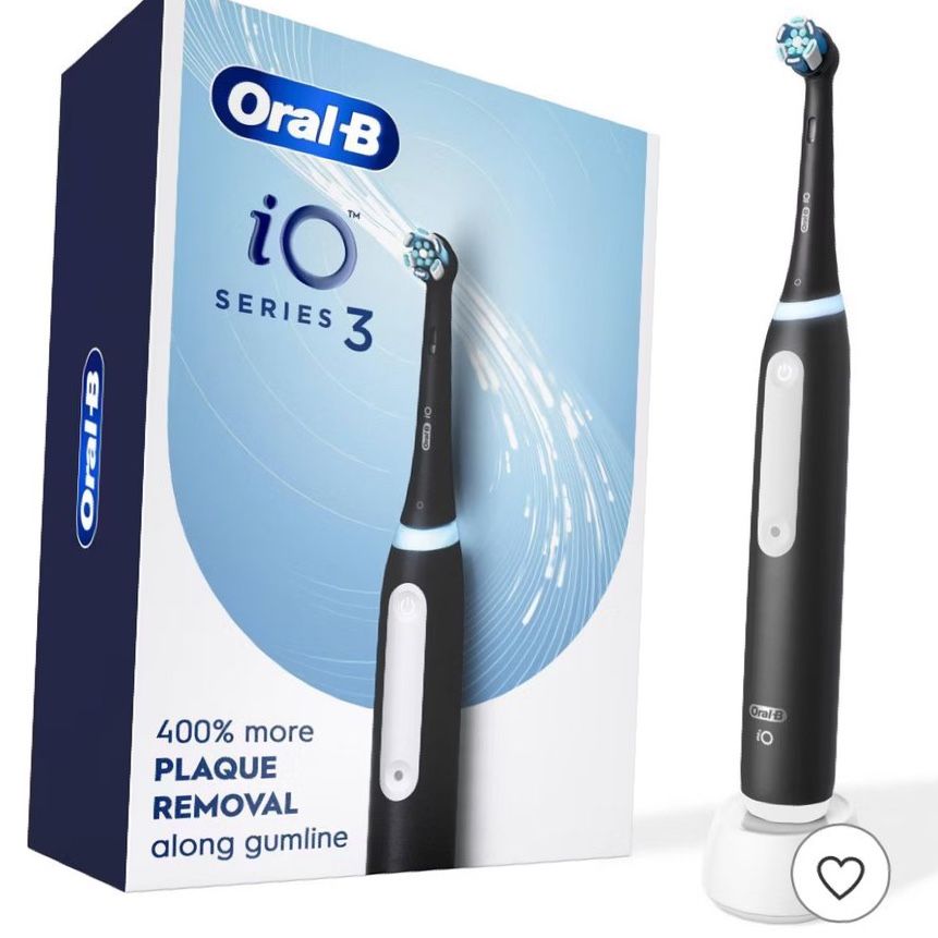 Oral-B iO Series 3 Electric Toothbrush - Black, 400% More Plaque Removal