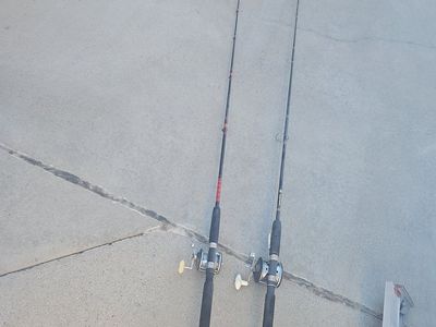 2 ea Used Trolling poles with Reels