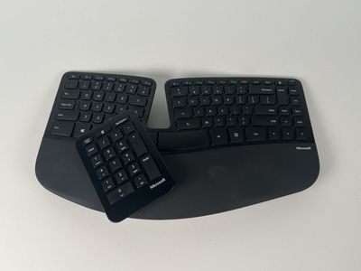 Microsoft Sculpt Ergonomic Keyboard 1559 With USB Dongle, Palm Rest & 10Key Pad