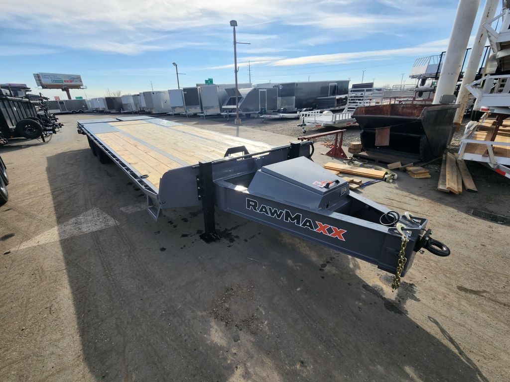 2026 RawMaxx 28' FDXD Pintle 24K Deckover Flatbed Equipment Trailer