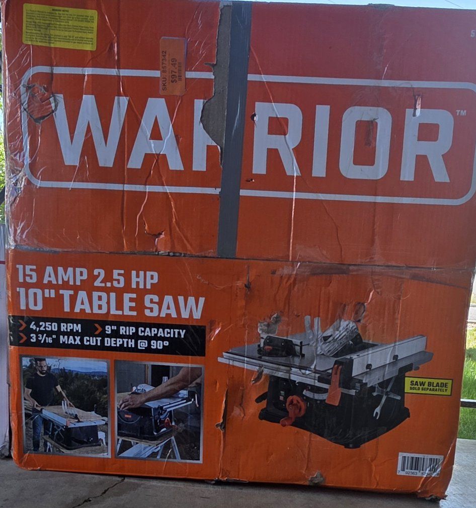 WARRIOR 15 Amp, 10 in. Table Saw
