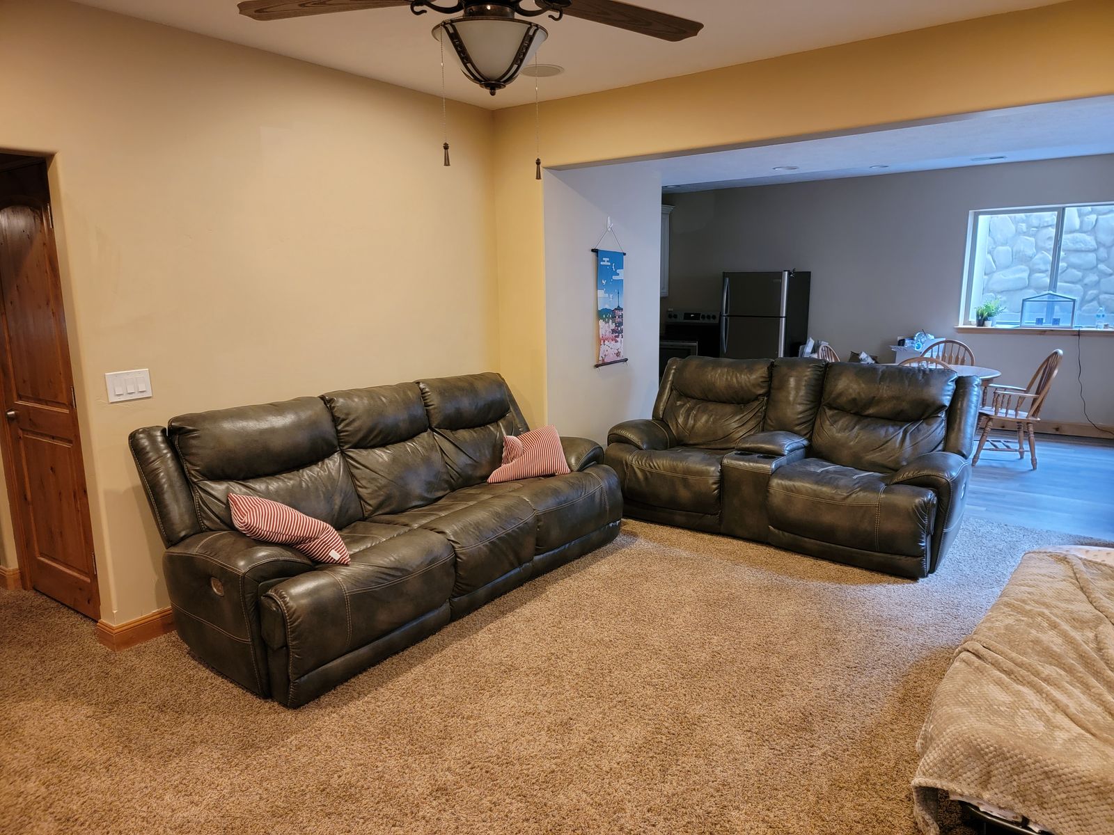 Ashley VonKurt Power Leather Reclining Sofa and Love Seat