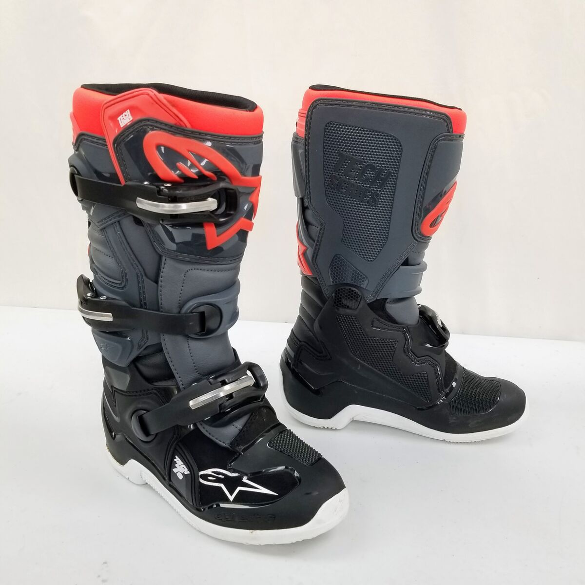 Alpinestars Tech 7S Youth MX Boots (Grey/Red, 2) (482-25902-L-R2-S5)