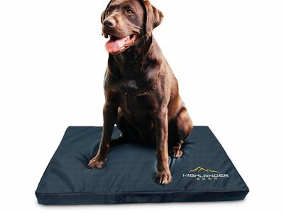 Highlander Gear Large Washable Pet Bed Cushion, 30" x 19" x 2" - Durable & Portable
