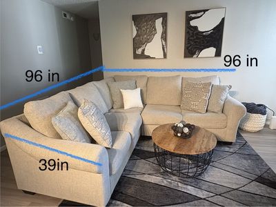 Ashleys furniture Beige L-Shaped Sectional Sofa