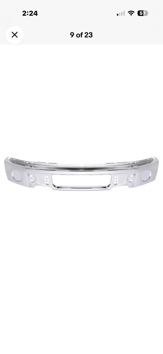 Front Bumper Face Bar Compatible with 2009-2014 Ford F150 F-150 Fog Light Holes