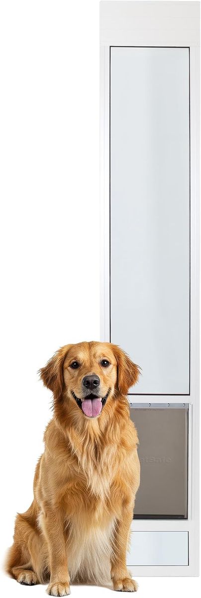 PetSafe Sliding Glass Pet Door - Large Dogs to 130 lb - White, 75 7/8" to 80 11/16".