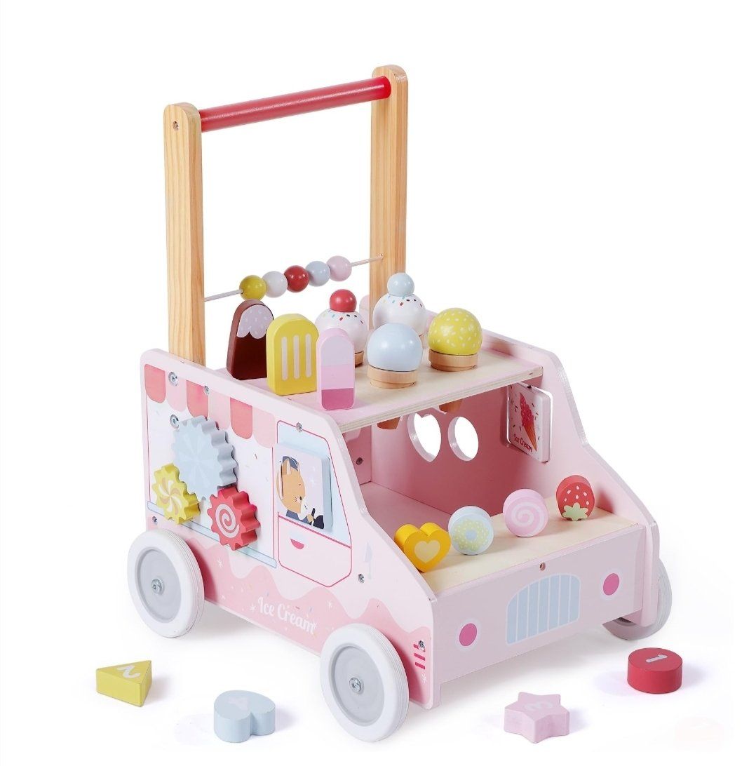 Wooden Baby Walker Ice Cream Cart