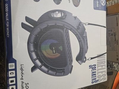 DV-800 Wireless Speaker with Flashlight, Solar Energy, and Colorful Light - New