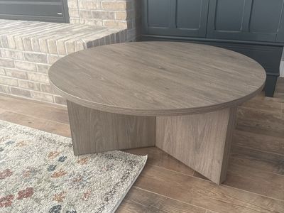 Round Wood Coffee Table - Modern Minimalist Design