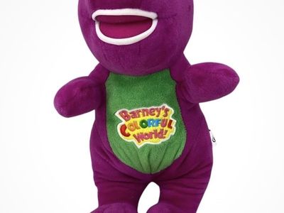 Vintage Colorful World Barney Purple Singing plush
