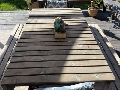 Outdoor Table, Benches, And Chairs