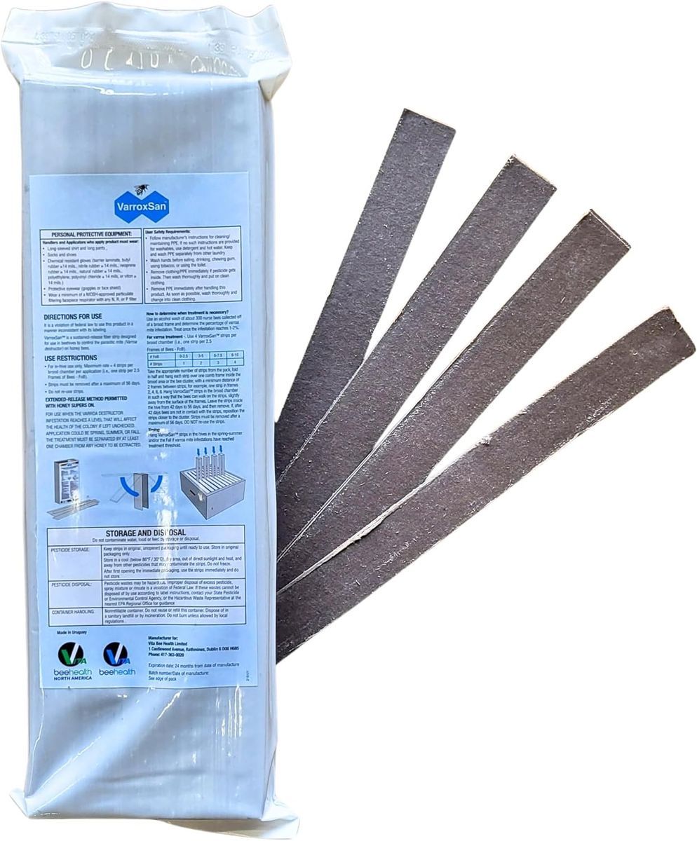 60ct VarroxSan Fiber Slow-Release Strips Pack for Bee Hive Varroa Mite Control