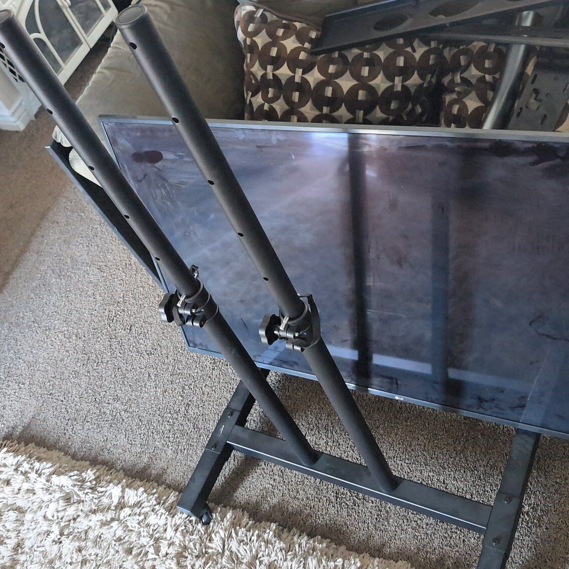 mobile TV stand cart with wheels