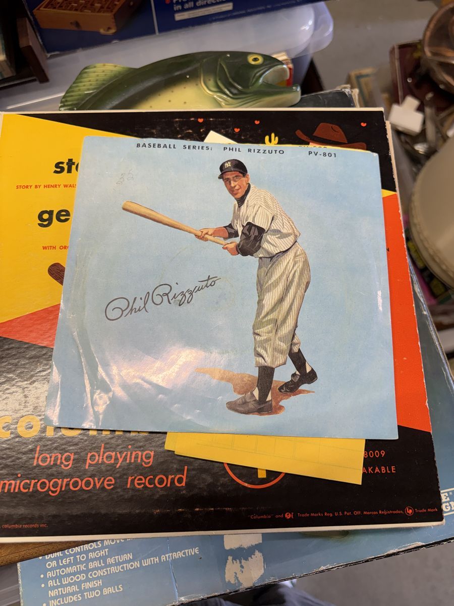 Rare, vintage baseball records. Yogi Berra, Phil Rizzuto antique memorabilia