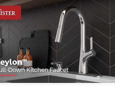 PFISTER CEYLON KITCHEN FAUCET WITH PULL DOWN SPRAYER AND SOAP DISPENSER, SINGLE HANDLE, MODEL #F5297CLOC