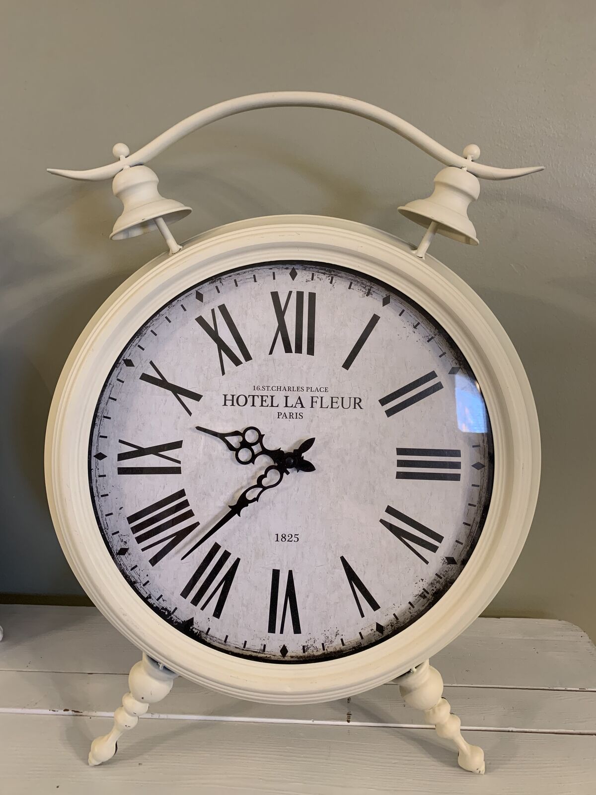 Large White Table Clock