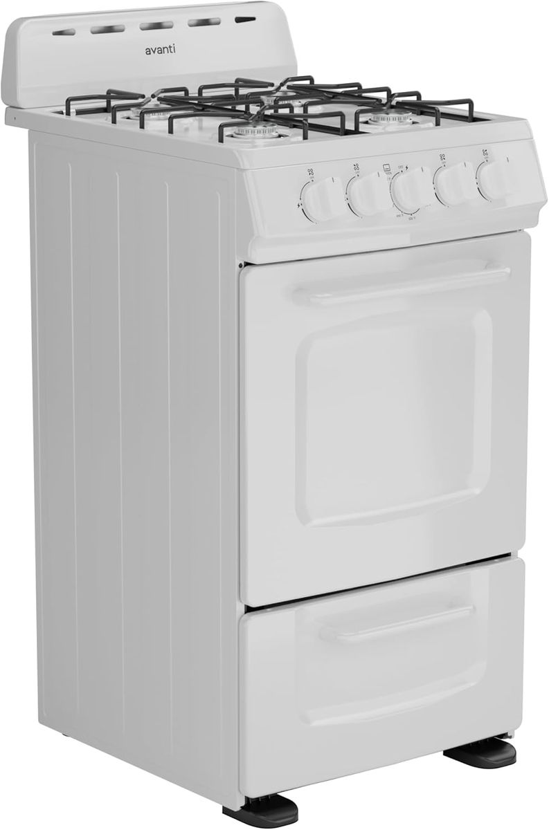 Avanti 20" Gas Range Oven, 4 Burners, 2.1 cu ft