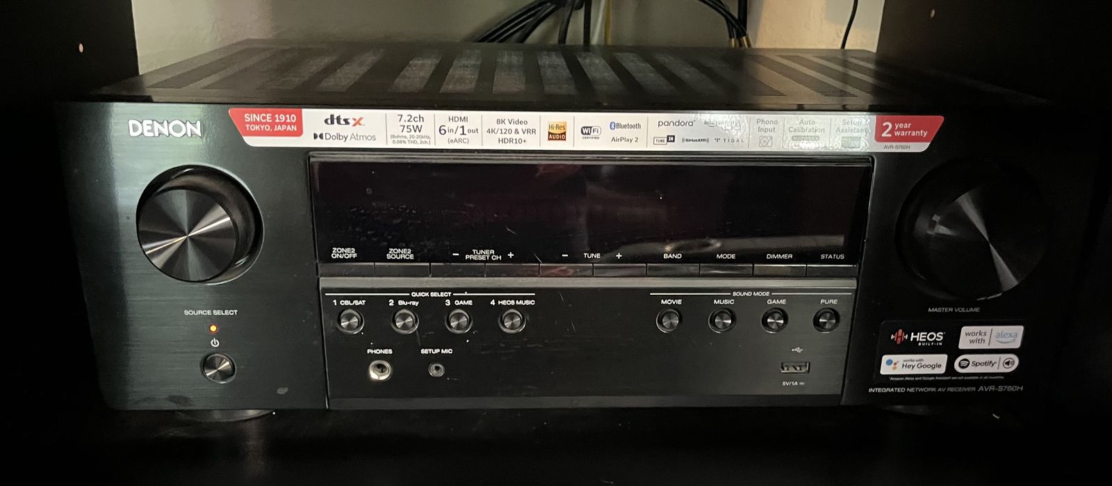 Full sound system: Denon AV Receiver + Bose speakers and Paradigm subwoofer