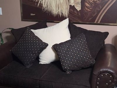 Leather/ suede, couches.