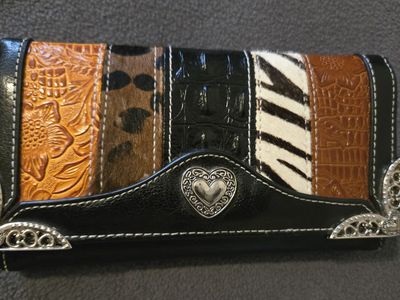 Animal Print Leather Wallet - Tri-fold - New