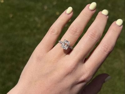 Radiant cut 14k yellow gold engagement ring