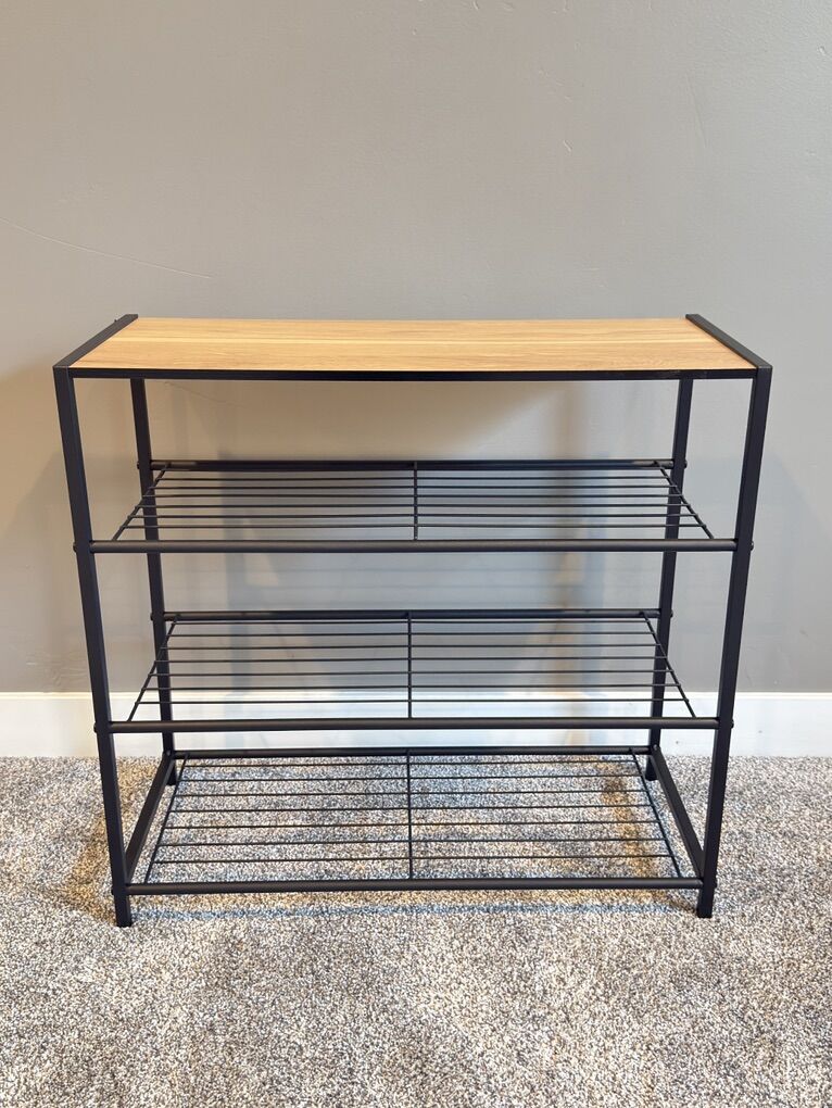 Shoe Rack/ Entryway Organizer-Wood & Metal.