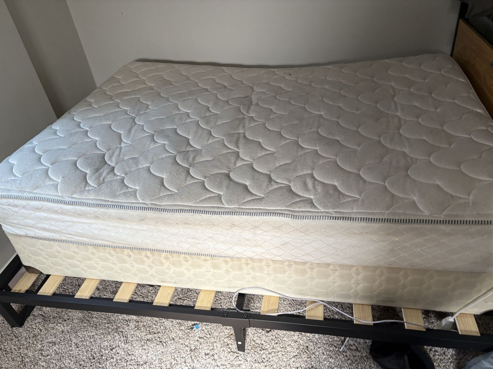 FREE!! Full Size Mattress and Box Spring with Metal Frame