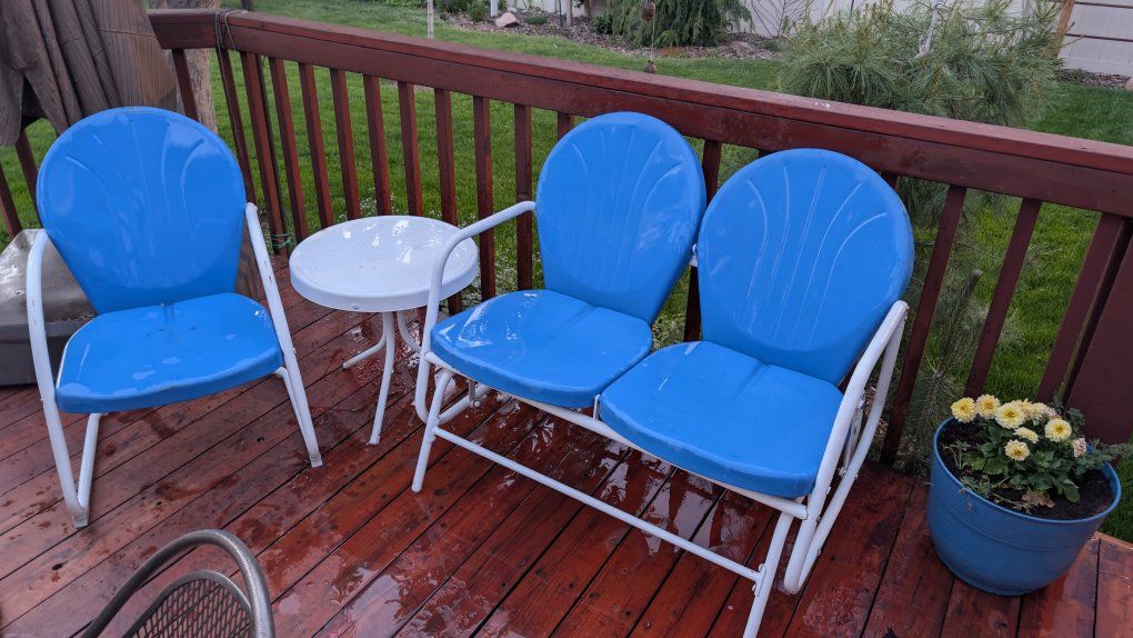 Vintage metal patio chairs
