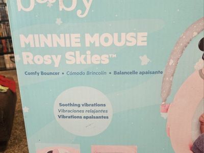 NEW DISNEY BABY MINNIE MOUSE ROSY SKIES COMFY BOUNCER