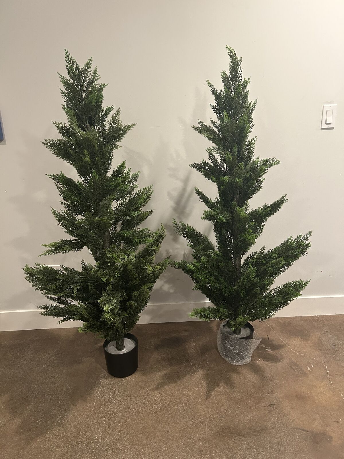 Set of 2 Artificial Cedar Trees Potted Indoor Outdoor