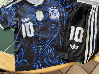 Adidas Argentina AFA Away Jersey and Shorts Set Size 16 Kids New