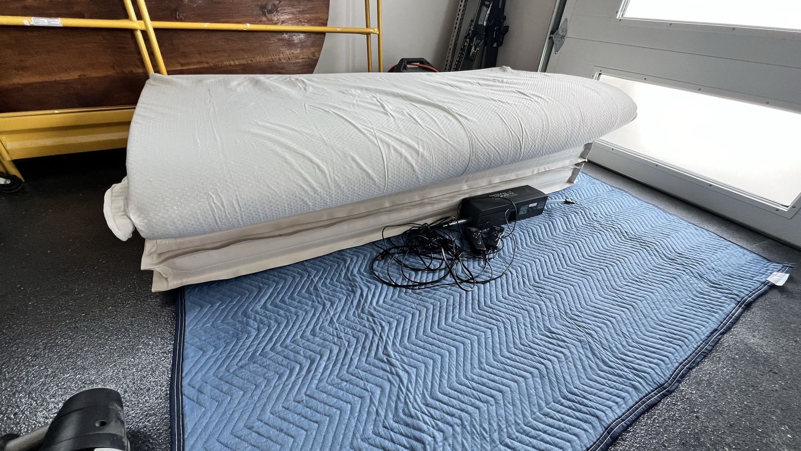 2 twin air mattress and 1 king foam topper