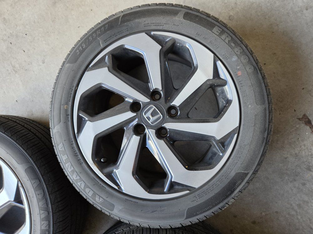 full set, 17" wheels  and  215 55 r17 tires