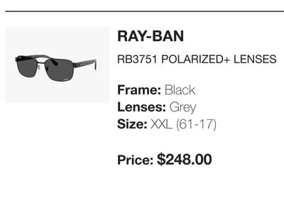 Ray-Ban RB3751 Polarized Sunglasses – Like New – Includes Case