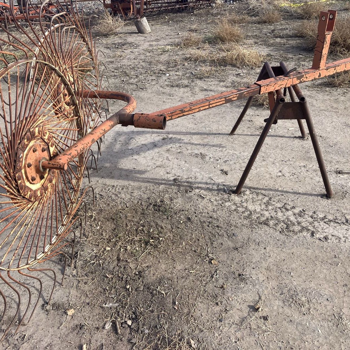 Two wheel hay rake