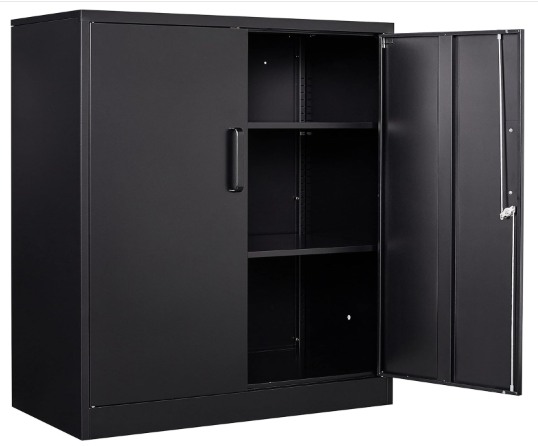 New - Yizosh Metal Garage Storage Cabinet w/ 2 Doors and 2 Adjustable Shelves.