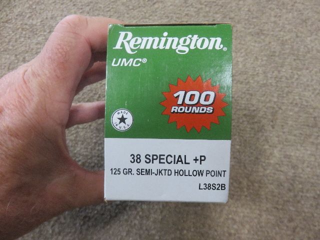 FULL BOX OF 100 FACTORY REMINGTON 38 +P SPECIAL 125 GRAIN SEMI-JACKETED HOLLOW-POINT AMMUNITION