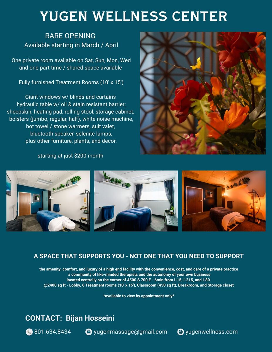 Beautiful high-end health & wellness office space available for rent