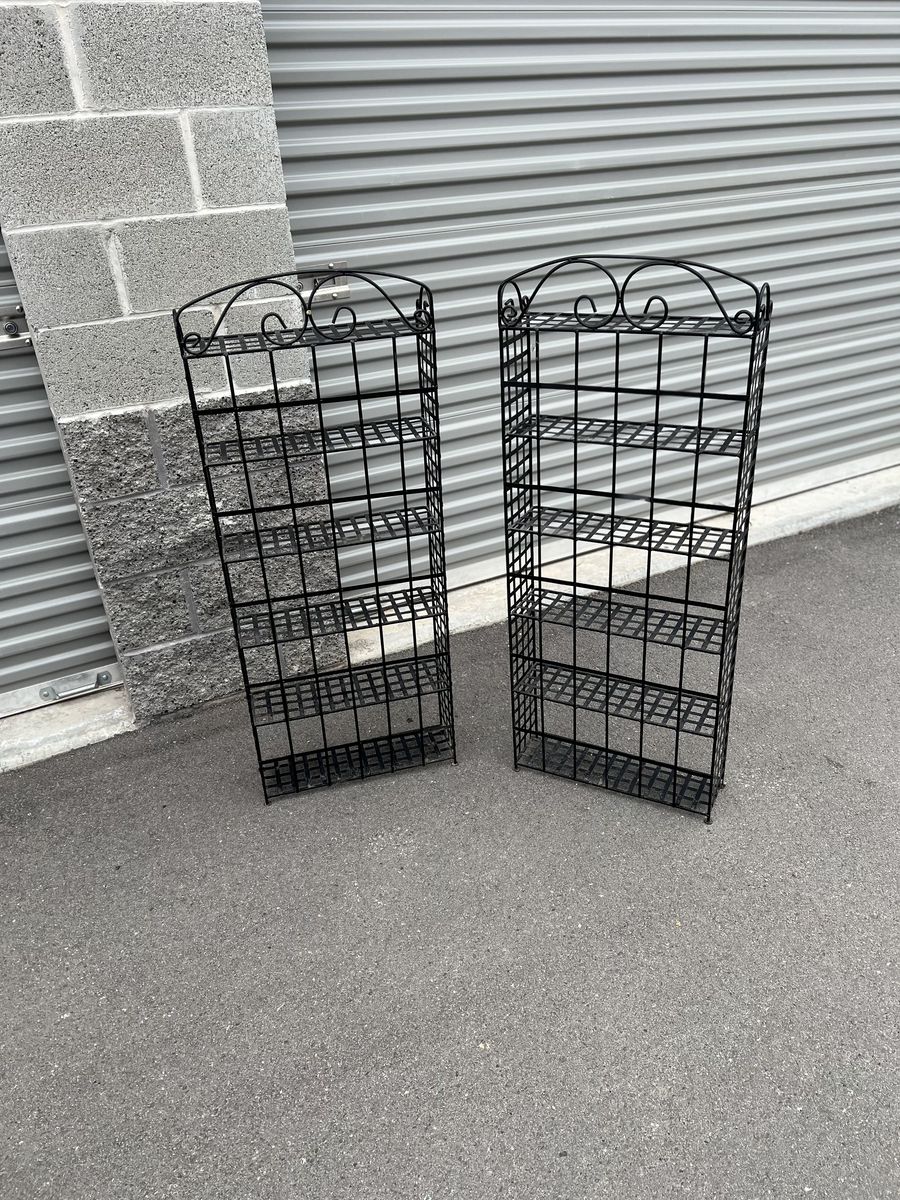 2 - Black Metal Bakers Rack