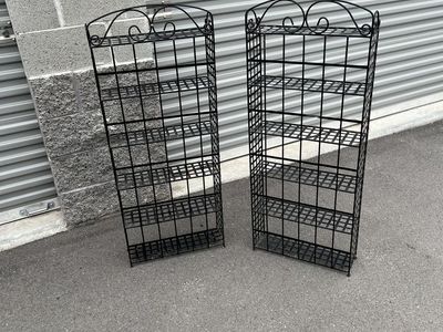 2 - Black Metal Bakers Rack