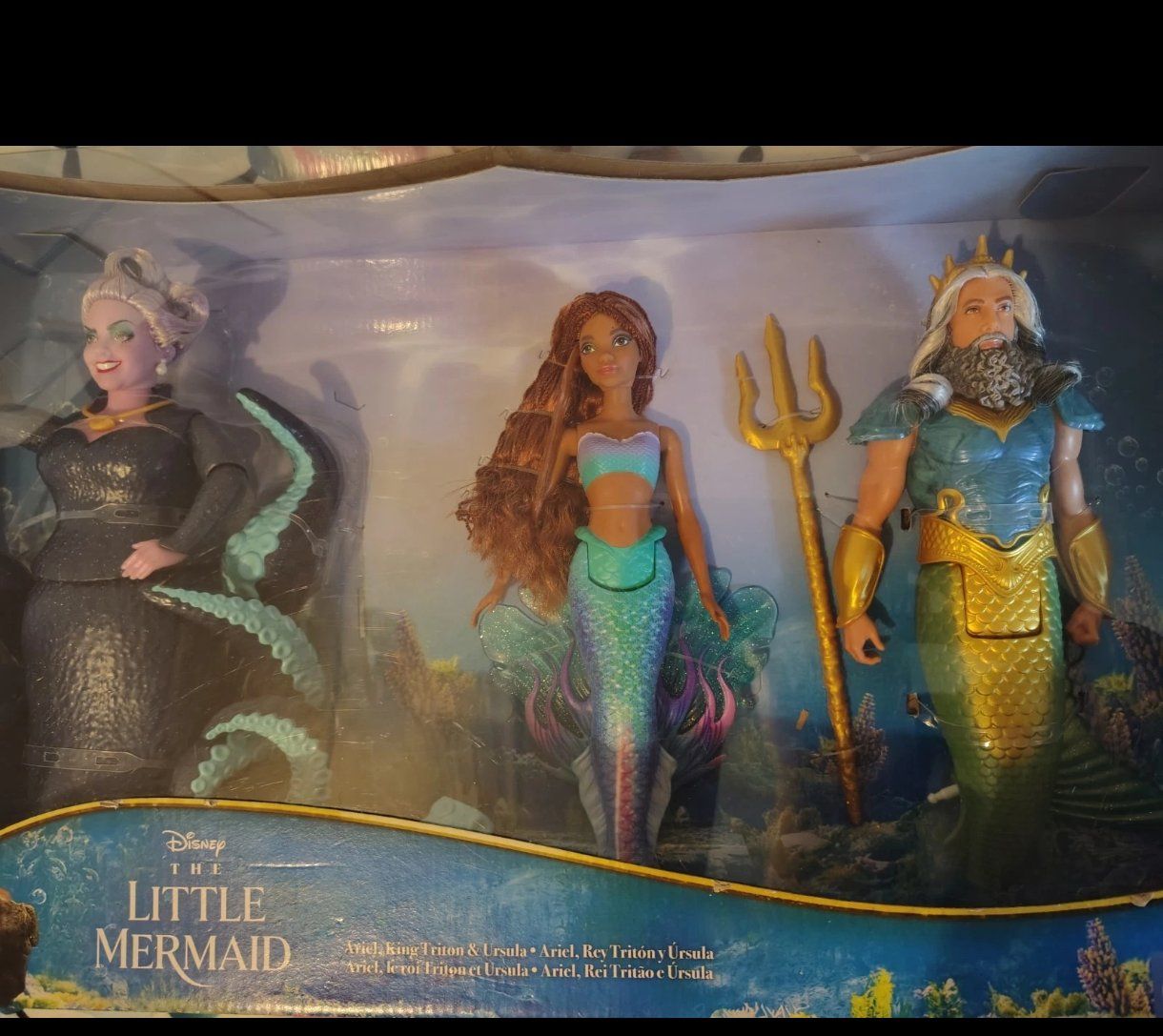 live action Disney Ariel triton ursula Little mermaid mattel doll set