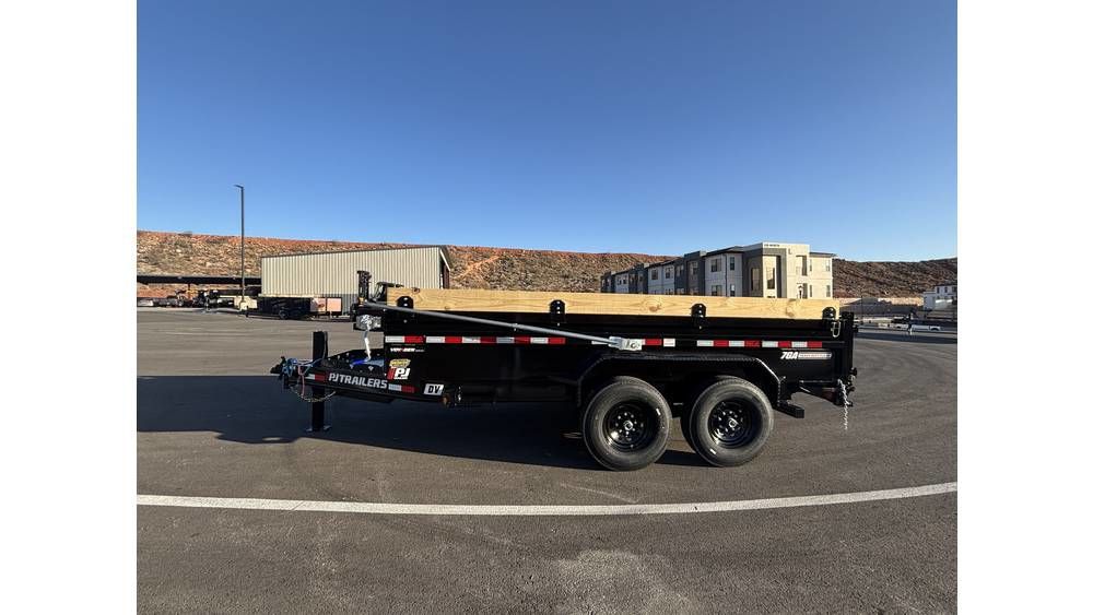 2026 PJ Trailers 7x14 DV 15.4K Low Pro Dump Trailer 2 ft high sides