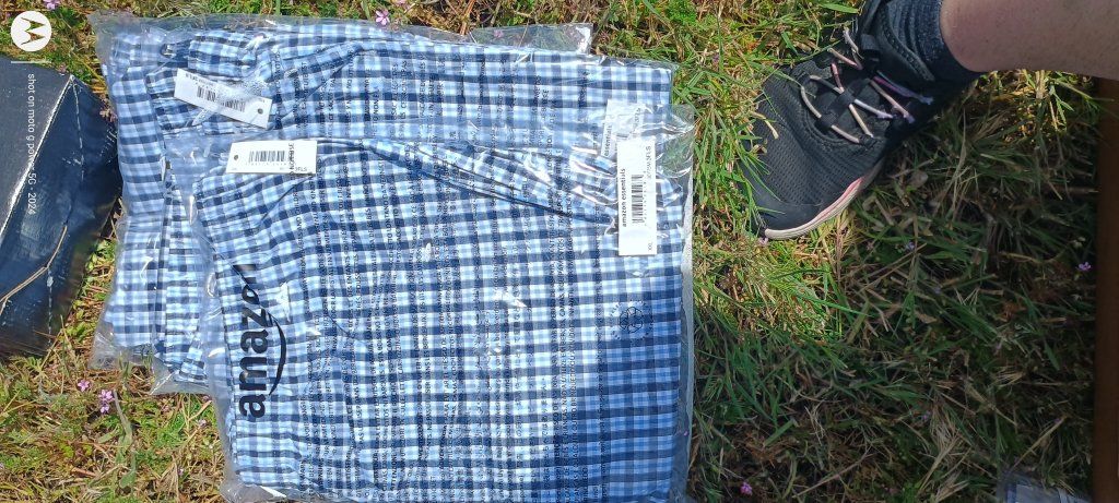new in package blue plaid casual pants