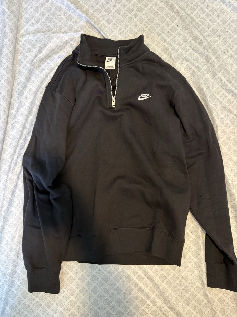 Nike Quarter-Zip Pullover Sweatshirt Black Size Large