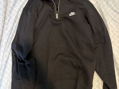 Nike Quarter-Zip Pullover Sweatshirt Black Size Large