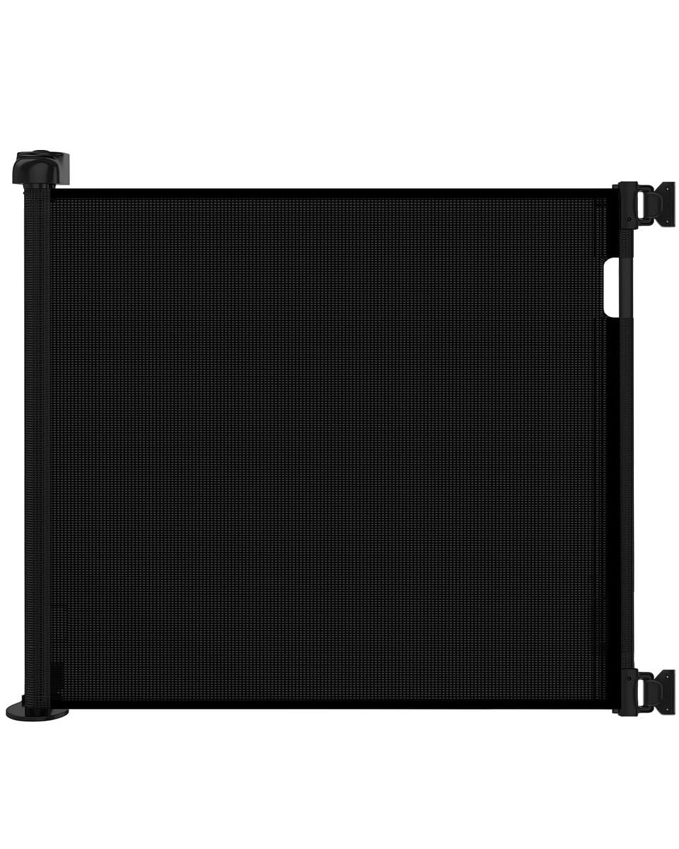 33.6"x71" Black Retractable Mesh Baby Gate