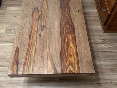 Solid Wood Coffee Table - Natural Live Edge Design, Rectangular
