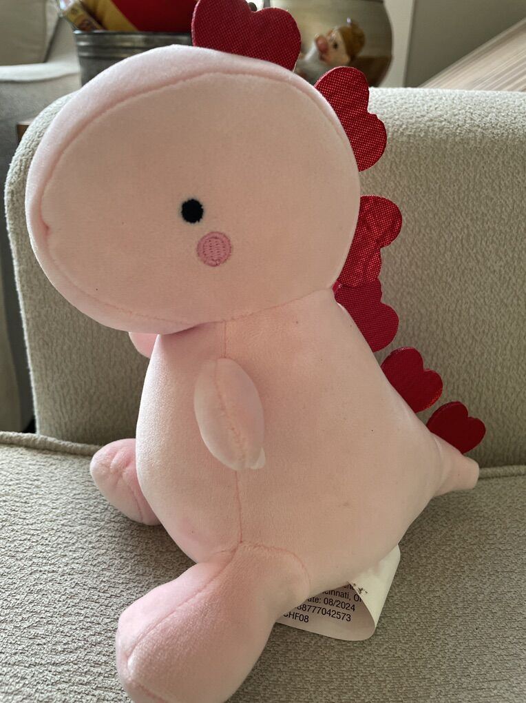 Pink Love hearts Dinousaur Plush