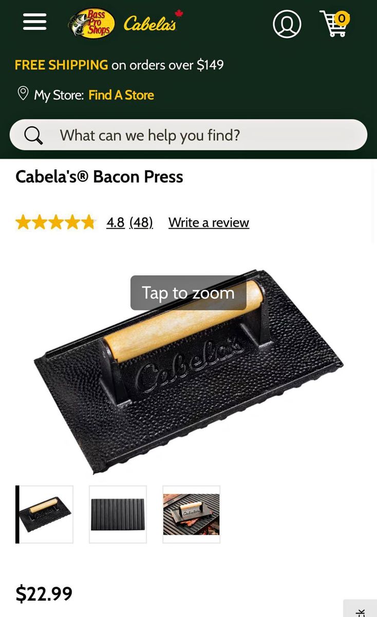 Cabela’s cast iron bacon press